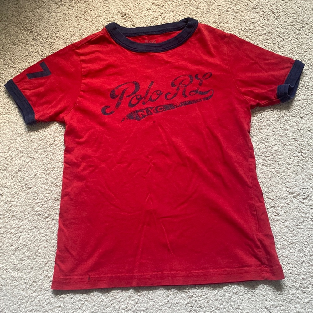 Donating soon!!! Polo Ralph Lauren Size 5 Red Graphic Ringer T-Shirt